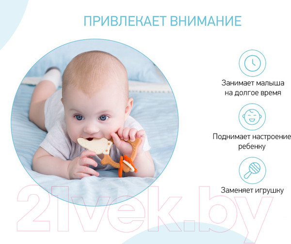 Изображение товара Прорезыватель для зубов Roxy-Kids Bunny / RBT-001BD (шоколадный)