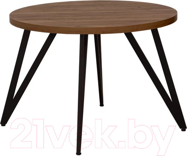 Изображение товара Обеденный стол Millwood Женева 2 Л D110 / 110x110x75 (дуб табачный Craft/металл черный)