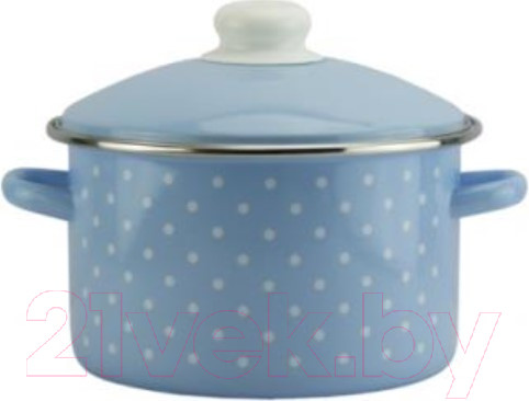 Изображение товара Кастрюля Эмаль Горох мелкий-К 04-Б1612/6М (голубой)