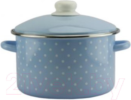 Изображение товара Кастрюля Эмаль Горох мелкий-К 04-Б1614/6М (голубой)