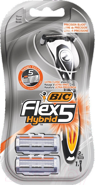 Изображение товара Бритвенный станок Bic Flex 5 Hybrid (+ 2 кассеты)