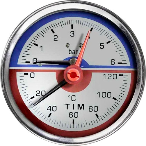 Изображение товара Манометр сантехнический Tim 6 бар Y-80T-6bar