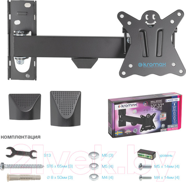 Изображение товара Кронштейн для телевизора Kromax Casper-103 (черный)