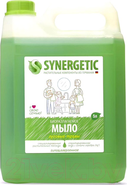 Изображение товара Мыло жидкое Synergetic Биоразлагаемое. Луговые травы (5л)