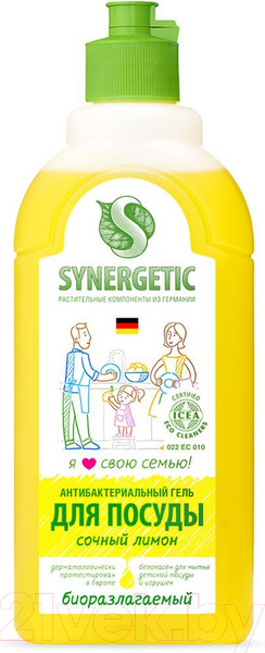 Изображение товара Средство для мытья посуды Synergetic Биоразлагаемое. Лимон (0.5л)