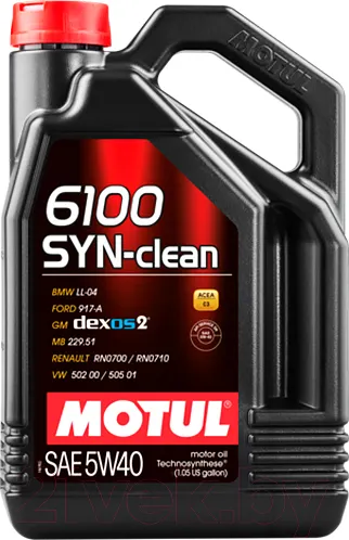 Изображение товара Моторное масло Motul 6100 Syn-Clean 5W40 / 107943 (5л)
