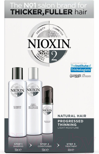 Изображение товара Набор косметики для волос Nioxin Система 2 шампунь 150мл+кондиционер 150мл+маска 40мл