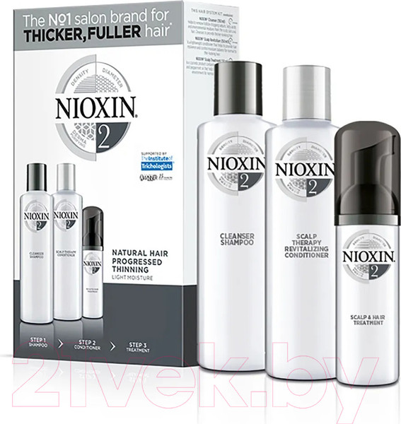 Изображение товара Набор косметики для волос Nioxin Система 2 шампунь 300мл+кондиционер 300мл+маска 100мл
