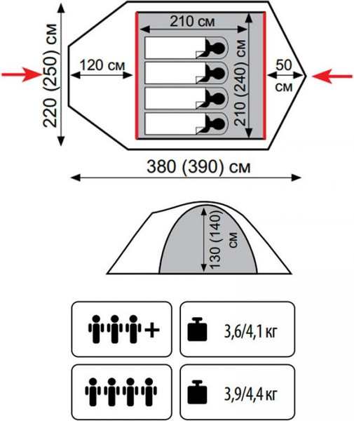 Изображение товара Палатка Tramp Camp 4 V2 / TLT-022s (Sand)