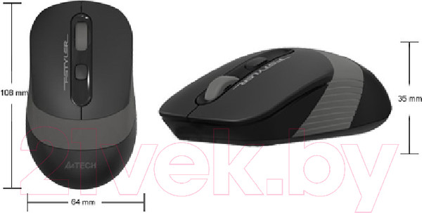 Изображение товара Мышь A4Tech Fstyler FG10 (черный/синий)