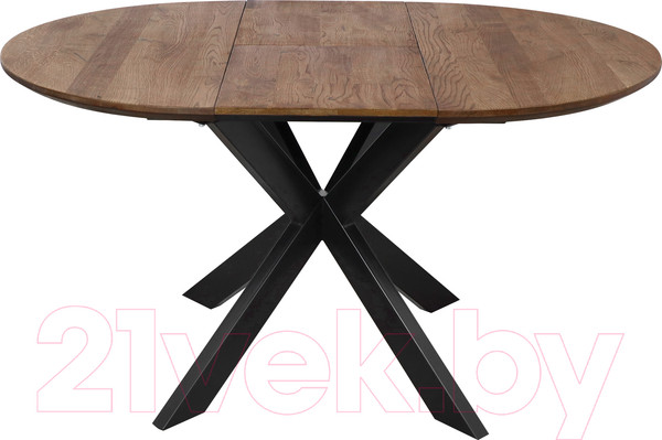 Изображение товара Обеденный стол ОКА Раунд 100-140x75 (дуб мореный/черный)