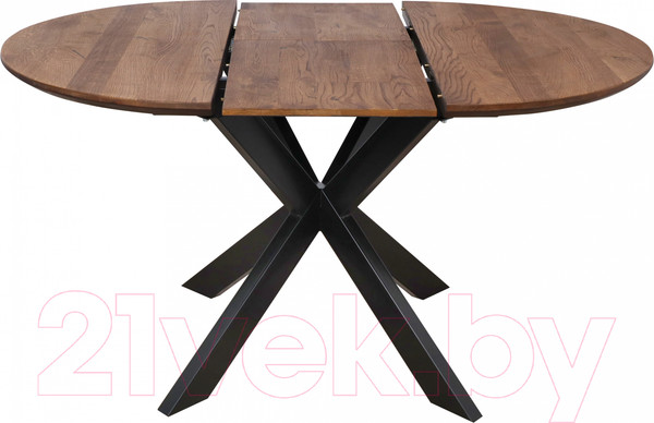 Изображение товара Обеденный стол ОКА Раунд 100-140x75 (дуб мореный/черный)