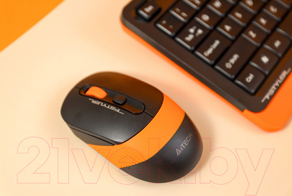 Изображение товара Мышь A4Tech Fstyler FG10S (черный/оранжевый)