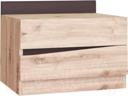 Изображение товара Прикроватная тумба Bravo Мебель Тиана 1ящ правая (дуб бонифаций/вольфрам)