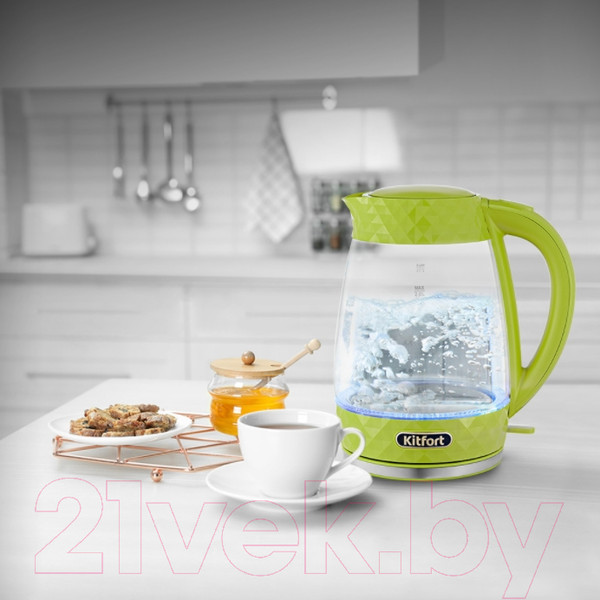 Изображение товара Электрочайник Kitfort KT-6123-2 (салатовый)