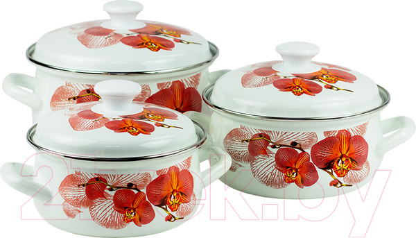 Изображение товара Набор кастрюль КМЗ Анжелина 1 (3шт, белый)