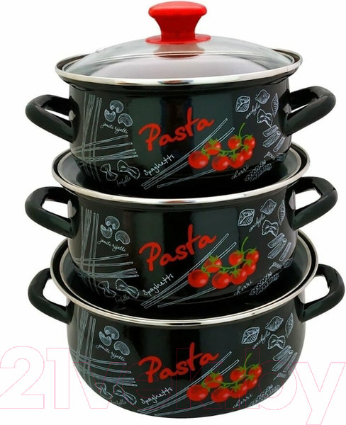 Изображение товара Набор кастрюль КМЗ Болоньезе 1 Экстра (3шт, черный)