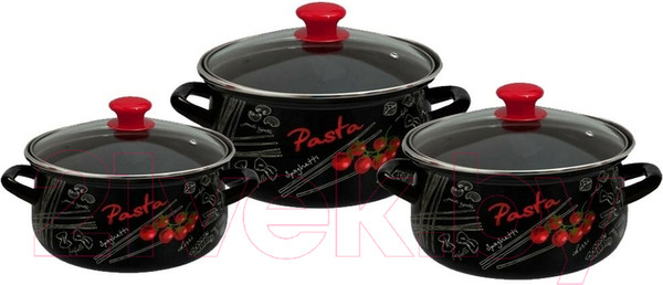 Изображение товара Набор кастрюль КМЗ Болоньезе 1 Экстра (3шт, черный)