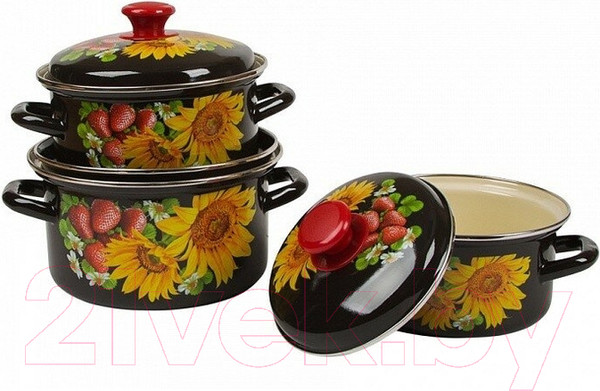 Изображение товара Набор кастрюль КМЗ Даша 1 (3шт, коричневый)