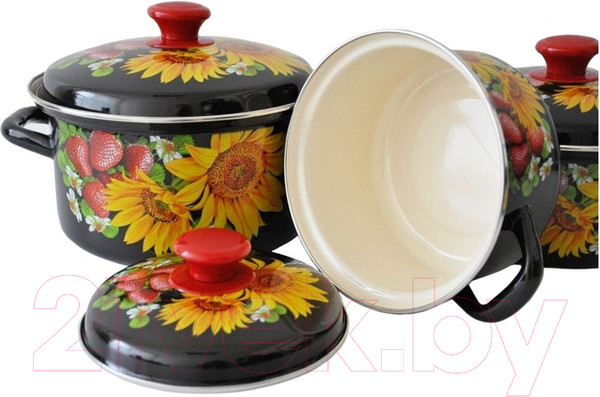 Изображение товара Набор кастрюль КМЗ Даша 1 (3шт, коричневый)