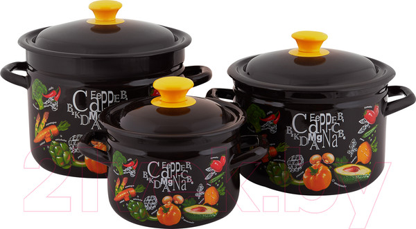 Изображение товара Набор кастрюль КМЗ Рацион 1 (3шт, коричневый)