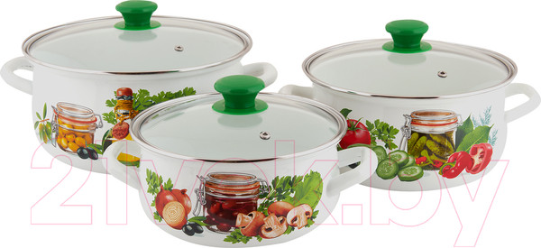 Изображение товара Набор кастрюль КМЗ Сицилия 1 Экстра (3шт, белый)