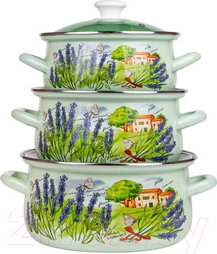 Изображение товара Набор кастрюль КМЗ Тоскана Экстра (3шт, салатовый)