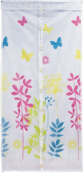 Изображение товара Москитная сетка на дверь Рыжий кот Капутомоскито Цветы / 311256 (белый)