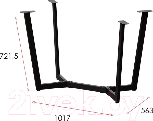Изображение товара Подстолье Millwood Мюнхен 120x70 (черный металл)