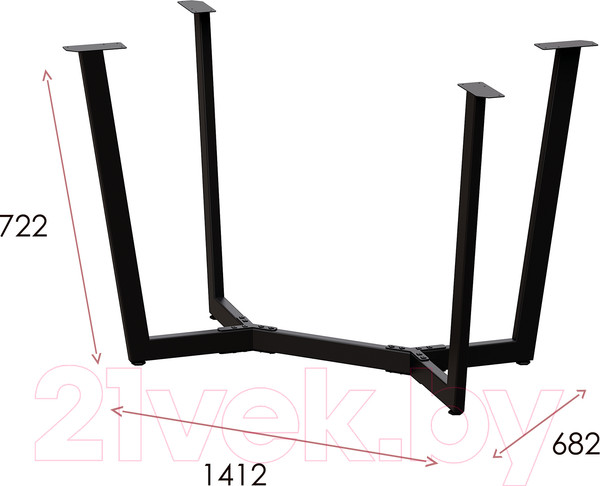Изображение товара Подстолье Millwood Мюнхен 160x80 (черный металл)