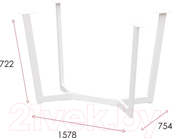 Изображение товара Подстолье Millwood Мюнхен 180x90 (белый металл)