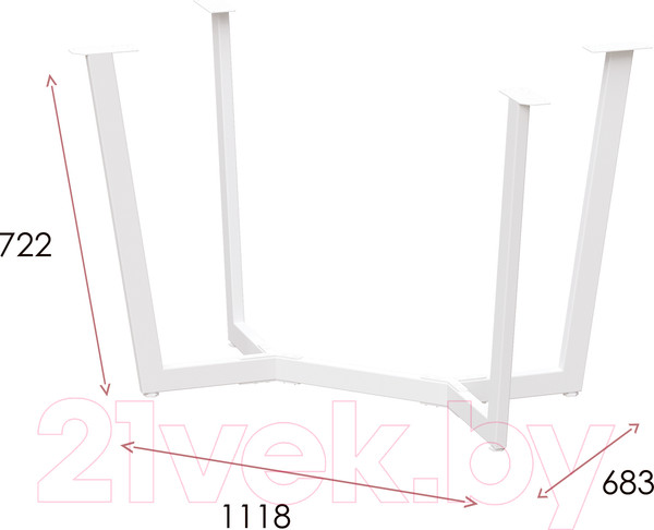 Изображение товара Подстолье Millwood Мюнхен 130x80 (белый металл)