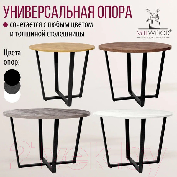 Изображение товара Подстолье Millwood Орлеан D90 (черный металл)