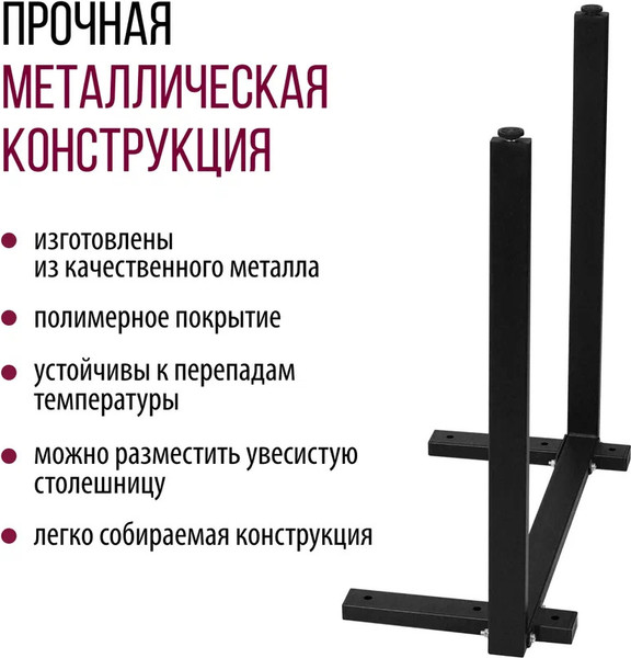 Изображение товара Комплект ножек для стола Millwood Прага / 45588_ch_2 (черный)