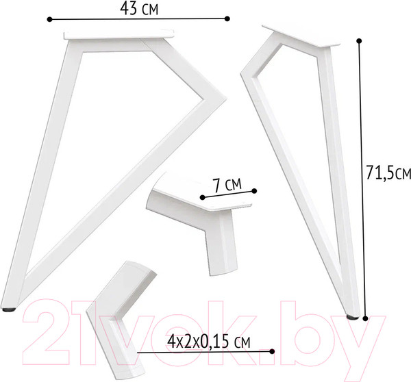 Изображение товара Подстолье Millwood Женева (белый металл)