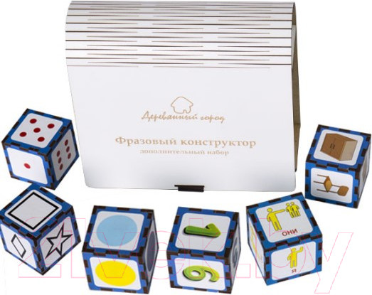 Изображение товара Развивающая игрушка Деревянный город Кубики. Конструктор фразовый / Л032-АNT