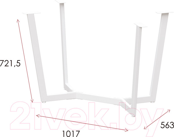 Изображение товара Подстолье Millwood Мюнхен 120x70 (белый металл)