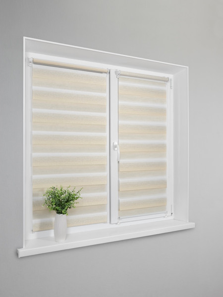 Изображение товара Рулонная штора Lm Decor Дабл ДН LB 55-01 78x160 (белый/бежевый)