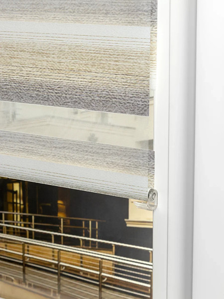 Изображение товара Рулонная штора Lm Decor Дабл ДН LB 55-02 38x160 (бежевый/серый)