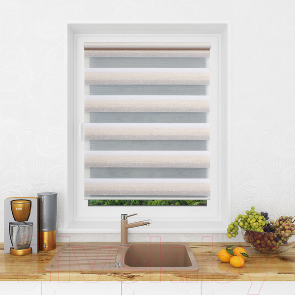 Изображение товара Рулонная штора Lm Decor Дабл ДН LB 55-02 57x160 (бежевый/серый)