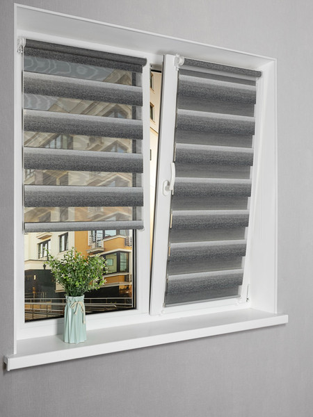 Изображение товара Рулонная штора Lm Decor Дабл ДН LB 55-04 78x160 (серый)