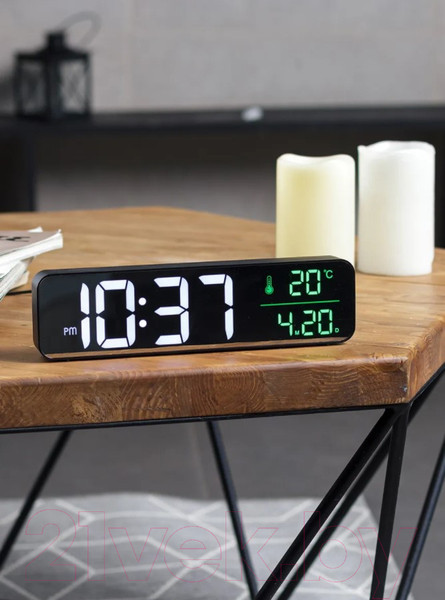 Изображение товара Настенные и настольные часы ArtStyle CL-B81WGR (черный/белый/зеленый)