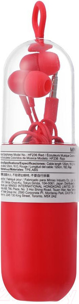 Изображение товара Наушники-гарнитура Miniso Colorful Music / 3194 (красный)