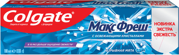 Изображение товара Зубная паста Colgate Макс Фреш с освежающими кристаллами. Взрывная мята (100мл)
