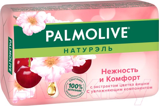 Изображение товара Мыло твердое Palmolive Натурэль. Нежность и комфорт с экстрактом цветка вишни (90г)