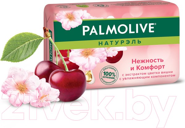 Изображение товара Мыло твердое Palmolive Натурэль. Нежность и комфорт с экстрактом цветка вишни (90г)