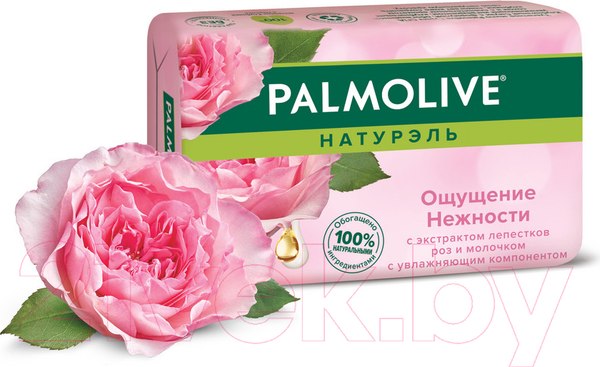 Изображение товара Мыло твердое Palmolive Натурэль Ощущение нежности с экстрактом лепестков роз и молочком (90г)