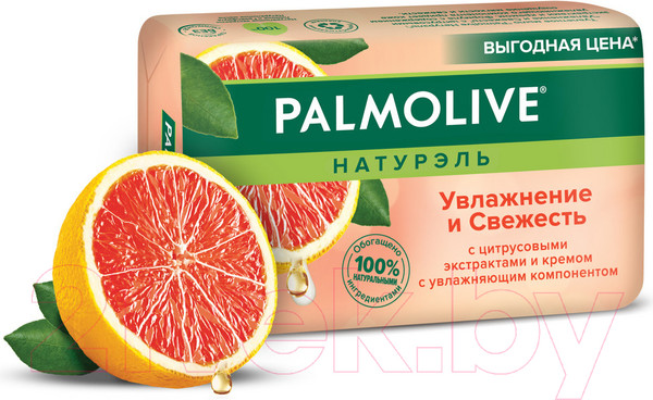 Изображение товара Мыло твердое Palmolive Натурэль. Увлажнение и Свежесть с цитрусовым экстрактом и кремом (150г)