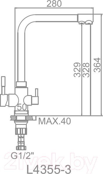 Изображение товара Смеситель Ledeme L4355-3