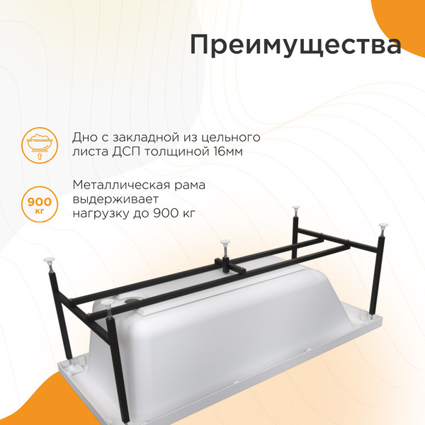 Изображение товара Ванна акриловая Radomir Агата 150x70 / 2-01-0-0-1-224Р